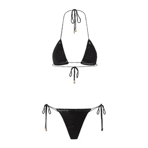 Sol Triangle Bikini Top | Noir Crochet