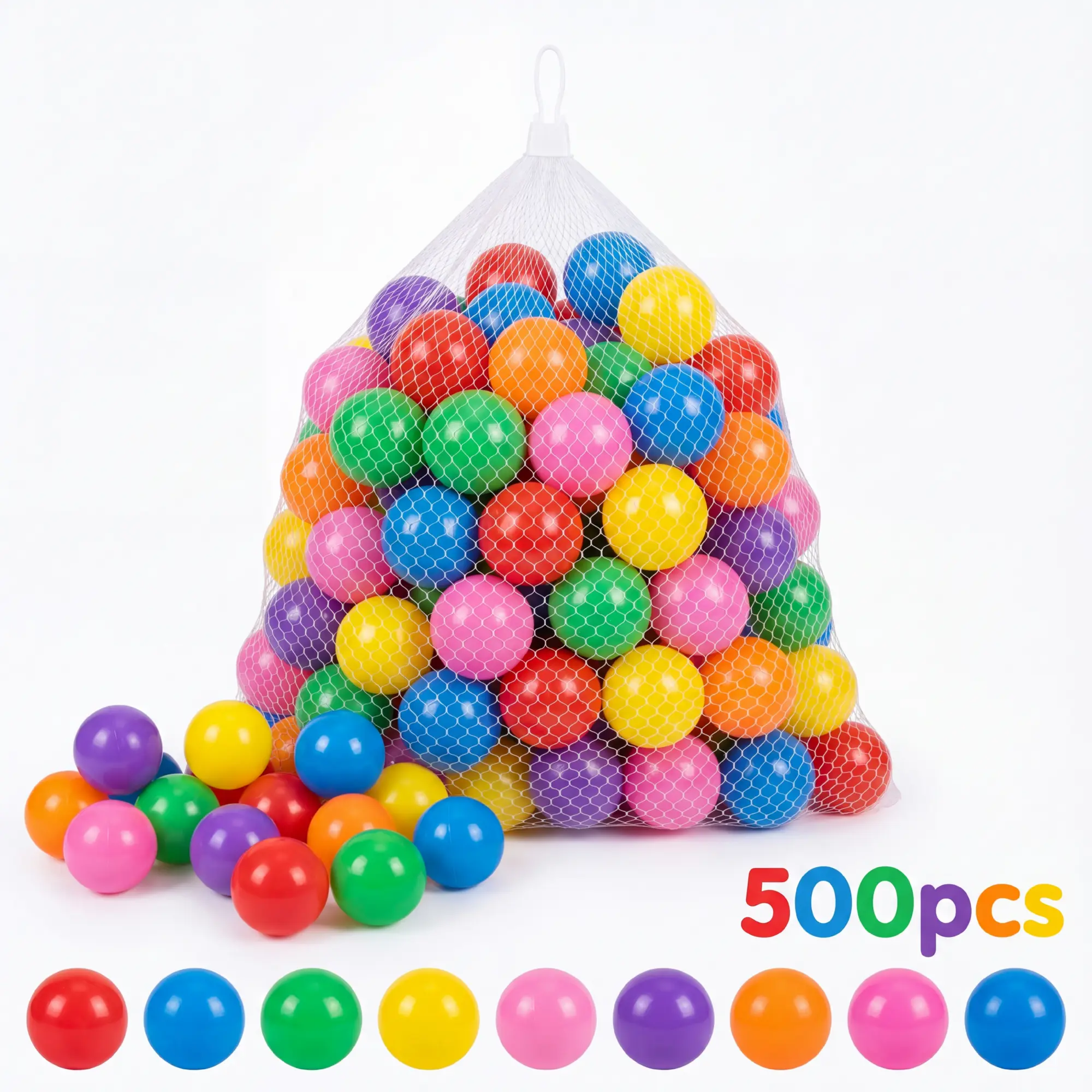 500 Pcs Multicolor Play Balls, Safe Balls for Babies & Toddlers, Ideal for Ball Pits and Play Centers, Perfect Gift for Boys & Girls, Phthalate Free, BPA Free, Crushproof & Lightweight