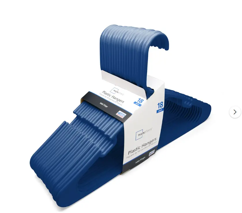 Clothing Hangers, 18 Pack, Blue, Durable Plastic