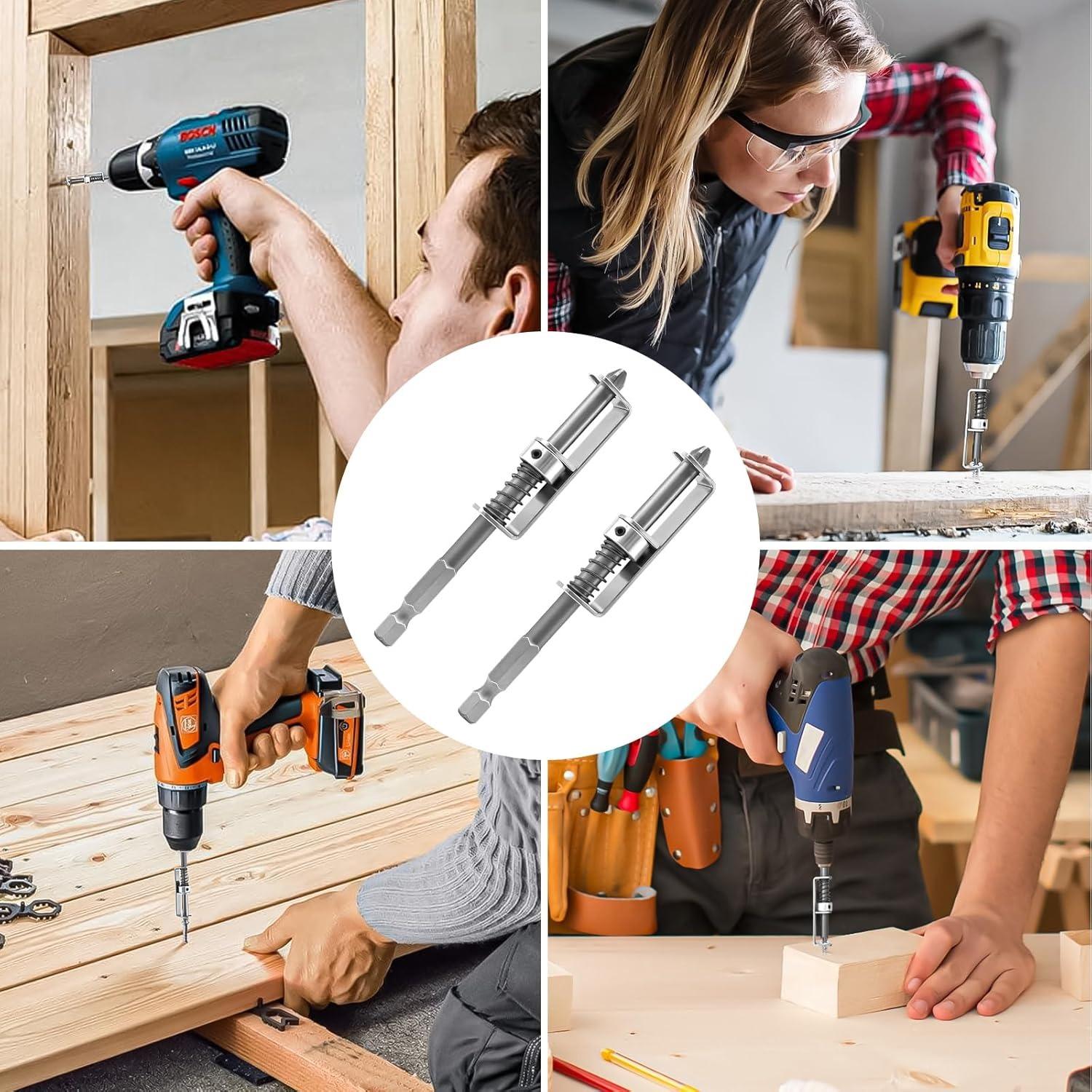 Spring-Loaded Screw Holder Bit, Professional Heavy-Duty Anti-Drop Screwdriver Bit for Single-Hand Operation, Universal Screw Retaining Tool Bit Holder for Electricians, Mechanics, Overhead Work, Home DIY Repair & Daily Maintenance