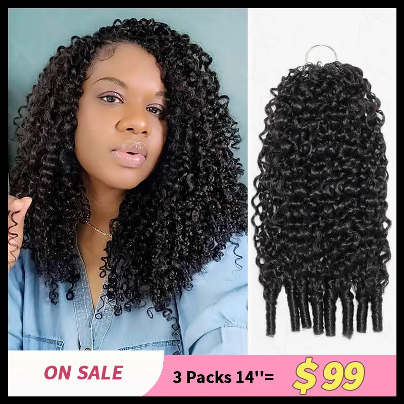 QVR Burmese Curly Bundles, 100% Human Hair Twist Extensions for Women's Crochet Hairstyles, Machine Made, Natural Black, 14-24 Inches