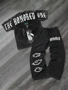 Men's Cotton Short Sleeve T-Shirt, Fashion Streetwear, Hip-Hop Rap Style, Casual Long Length, Spring & Fall