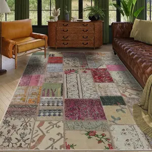 Vintage Floral Pattern Rug, 1 Count Non-slip Soft Floor Mat, Decorative Carpet for Home Living Room Bedroom, Home Decor, Floral Rugs