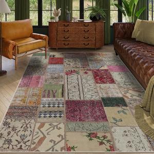 vintage floral pattern rug, 1 count non-slip soft floor mat, decorative carpet for home living room bedroom, home decor