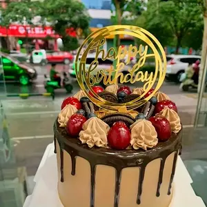 60pcs Acrylic Happy Birthday Cake Topper Set, Cake Decorating Supplies, Perfect for Party Decoration, Ideal for Birthdays, Festive Celebrations