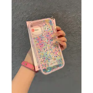 Rainbow Confetti Dots TPU Fashion Phone Case Cherry Blossom! High Transparent TPU Pink Sakura Phone Case, Gentle Sakura Transparent Case, Spring Sakura Style Phone Case, for iPhone 17/16/15/14/13/12Promax.Lightweight Sakura Clear Case Spring Gift