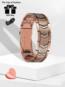 Men's Copper Magnetic Bracelet, Strong Magnet Therapy Jewelry, Durable Copper Material, Perfect Gift for Him, Ideal for Daily Wear