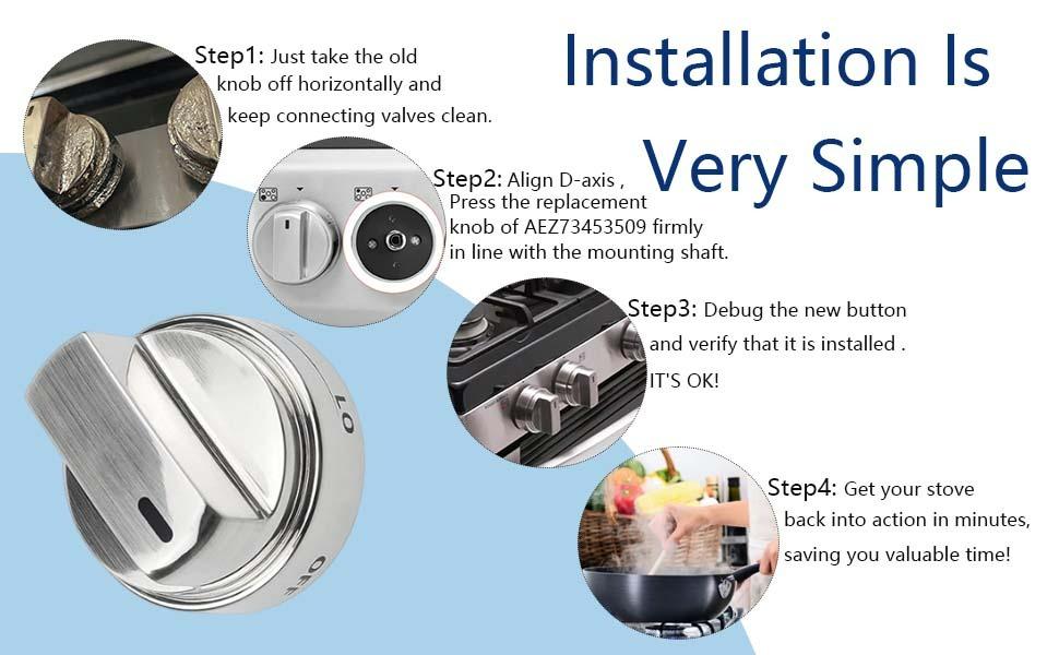 AEZ73453509 Stove Knobs Replacements Compatible with lg Gas Range Oven Stove LRG3085ST LRG3095ST LRG3091ST LRG3093ST LRG3035ST, AEZ72909008 AP5669773 Knobs Compatible with lg Stove,3-Year Support