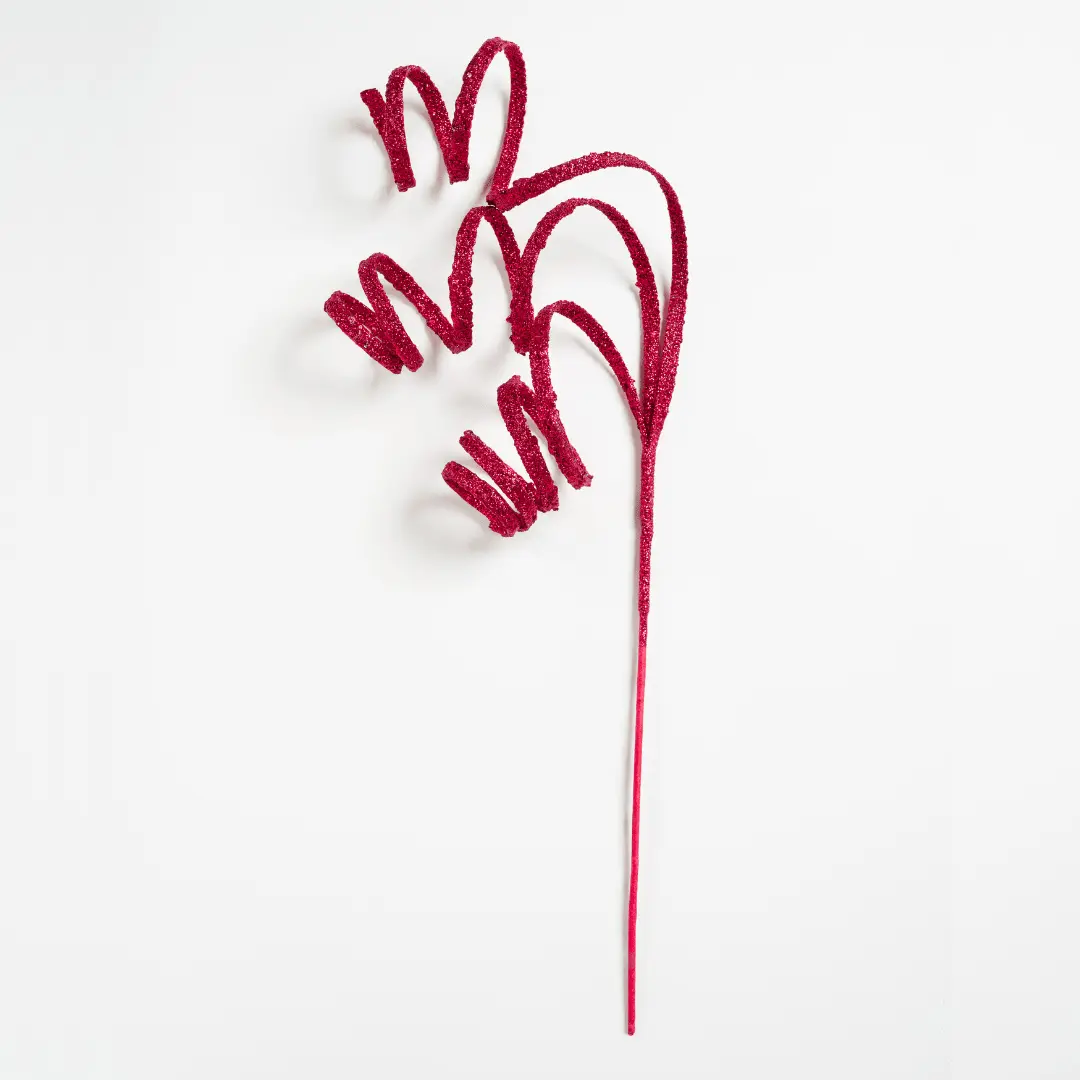 Burgundy Twirl Ribbon Festive Pick