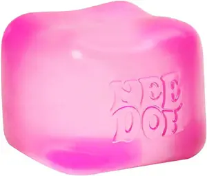 NeeDoh Nice Cube Fidget Toy - Soft Squishies, Satisfying Squeeze Item in Assorted Colors - ADHD Gifts for Women, Girl Toy, Anxiety Fidgets, Fun Stocking Stuffers - Collectible Sensory Item for Ages 3+