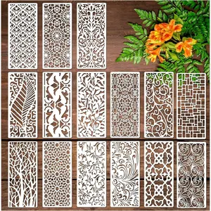 15 Pieces Stencils for Painting, Border Leaf Stencil Template Plant Furniture Cake Decorative Stencils for Wood DIY Craft Canvas Fabric Home Decor party  supplies,Automotive & Motorcycle