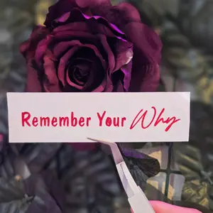 Remember Your Why Custom Made Rear View Mirror Decal - 3", 3.5", 4" Available in Plain Black, Plain White, Holographic Glitter