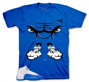 Unisex T-shirt to match Jordan 12 Blueberry Game Royal Blue White Black Sneaker - Raging Face. 100% Cotton for Casual Wear. Comfortable Summer Unisex T-Shirt to match Jordan Sneaker. Streetwear Style. urban outfitters