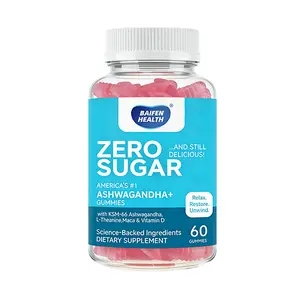 BAIFEN Ashwagandha & Vitamin D Gummy, L-Theanine, Maca, KSM-66, Vegan, Plant Based, Non-GMO, Gluten-Free & Gelatin Free