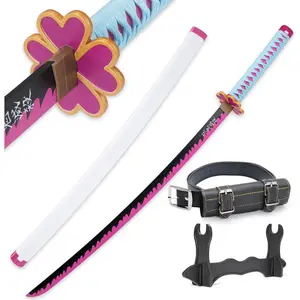 41 Inch Anime Katana Replica with Display Stand & Belt - Cosplay Prop Sword, Lightweight Safe Design, Collectible Demon Slayer Style Nichirin Sword for Costume Events & Home Decor