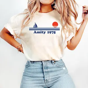 Jaws Amity Island 1975 Shirt – Movie Tee, Retro Beach Vacation Graphic Tee, Amity Unisex Ultra Soft T-Shirt