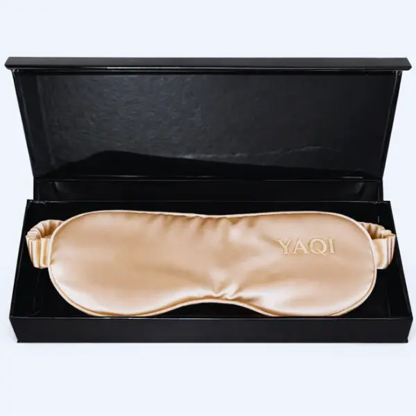 YAQI Luxury Smooth Silk Sleep Mask - Lightweight, Comfortable Black-Out Overnight Eye Mask for Eye Care (Single Item, Beauty & Personal Care), Black-Out Sleep Masks