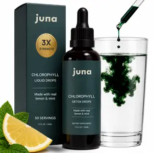 Juna Detox Chlorophyll Drops with lemon and mint for overall wellness  - 1.7 FL oz