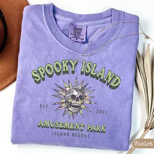 Vintage Spooky Island T-Shirt, Disco Skull Comfort Colors Tee, 90s Retro Halloween Movie Shirt, Halloween Gift