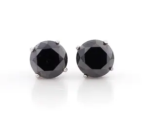 1.25 TW Black Diamond Stud Silver White Studs Earrings/Screw backs
