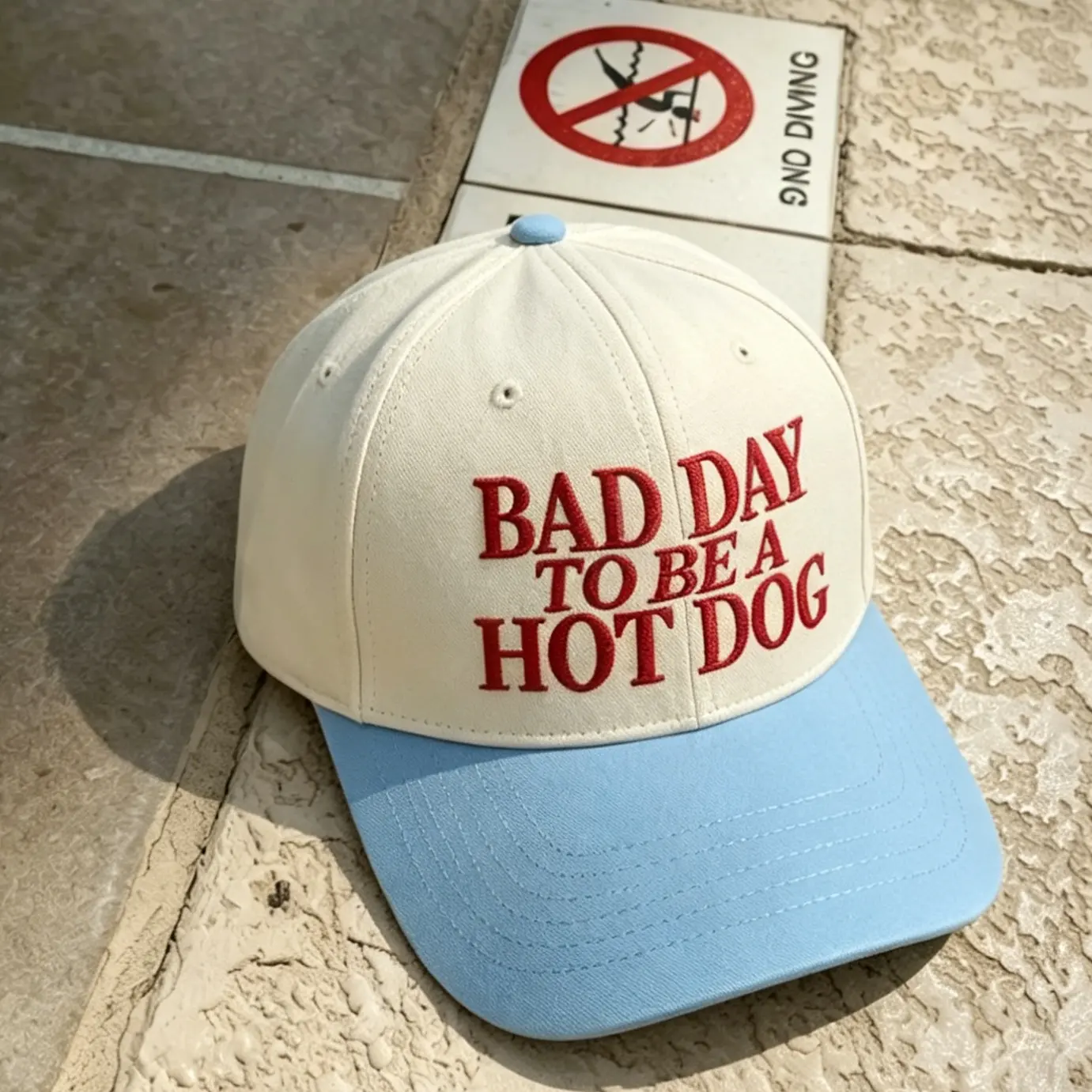 Funny “Bad Day to Be a Hot Dog” Embroidered Trucker Hat – Vintage Snapback Baseball Cap for Men & Women, 4th of July Patriotic Summer Hat, Trendy Meme Gift, Adjustable One Size
