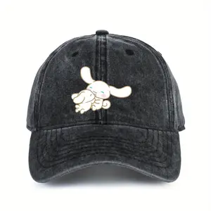 Unisex Cinnamoroll Baseball Cap - Pure Cotton, Adjustable, Kawaii Dog Print, Lightweight and Breathable, Suitable for Outdoor Activities, Sun Protection, Sports Style, All-Season Wear