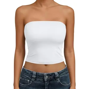 Womens Tube Tops Strapless Crop Tops Basic Backless Sleeveless Going Out 2026 Spring Outfits Summer Clothes