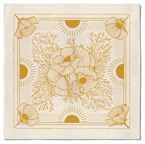 Poppy Sunrise Cotton Bandana | Screen Printed