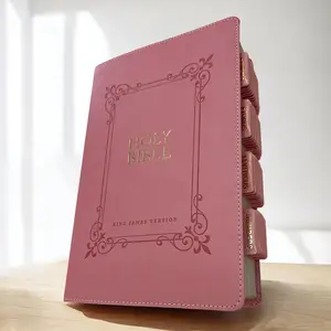 Custom Tabbed KJV Pink Holy Bible With Tabs Christian Gift for Her Mom Women Him Church Easter Baptism Catholic Confirmation King James