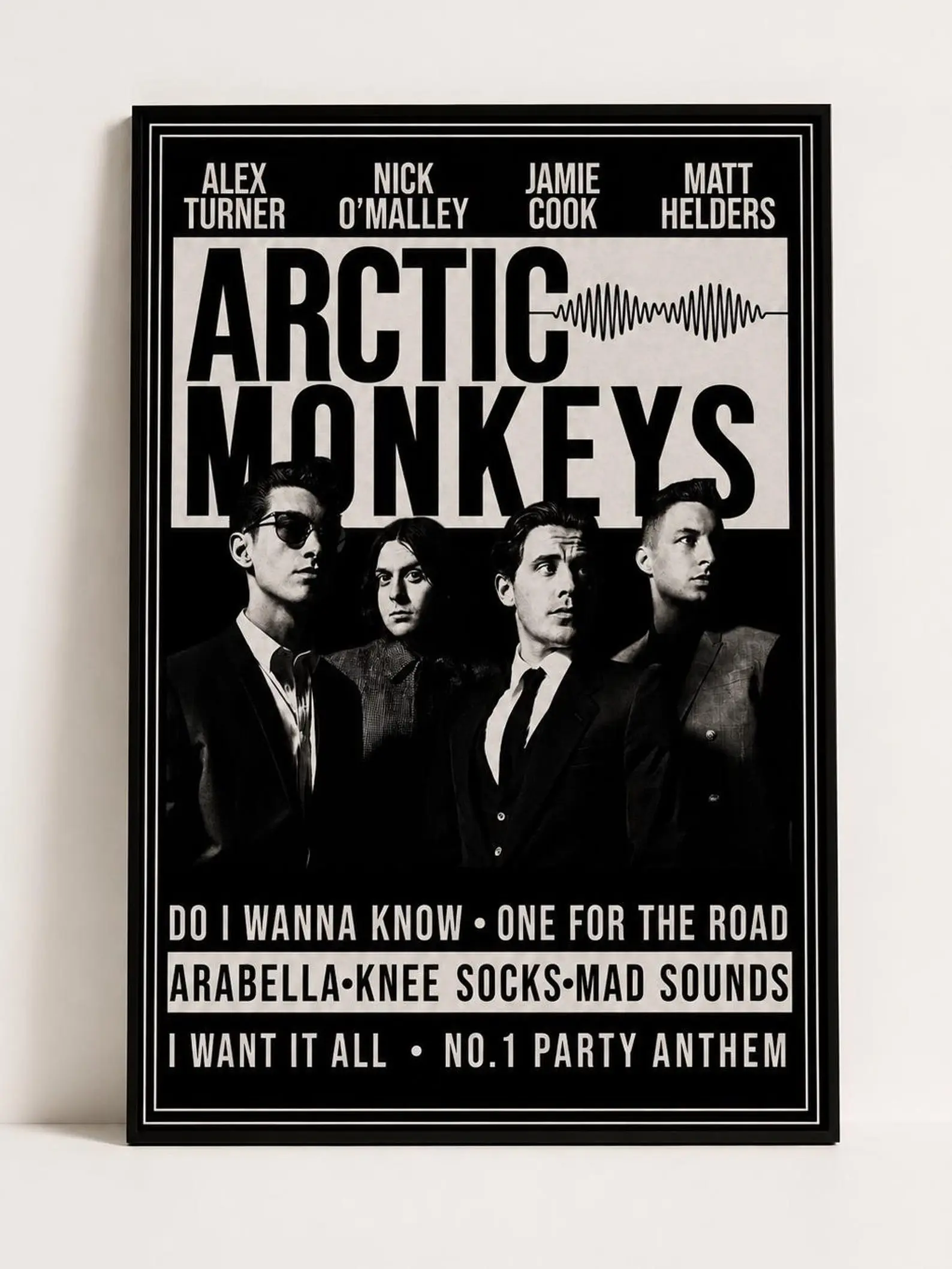 Arctic Monkeys AM Album Poster, Vintage Rock Band Print, Alex Turner Indie Rock Wall Art, Retro Music Poster Decor, Music Fan Gift Idea [Unframed]
