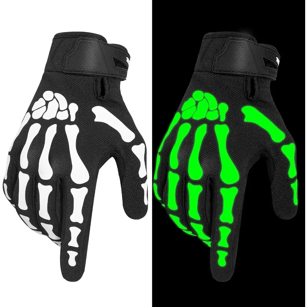 Glow in The Dark Gloves, Touchscreen Riding Cycling Gloves for Men and Women, Breathable Motorcycle Gloves