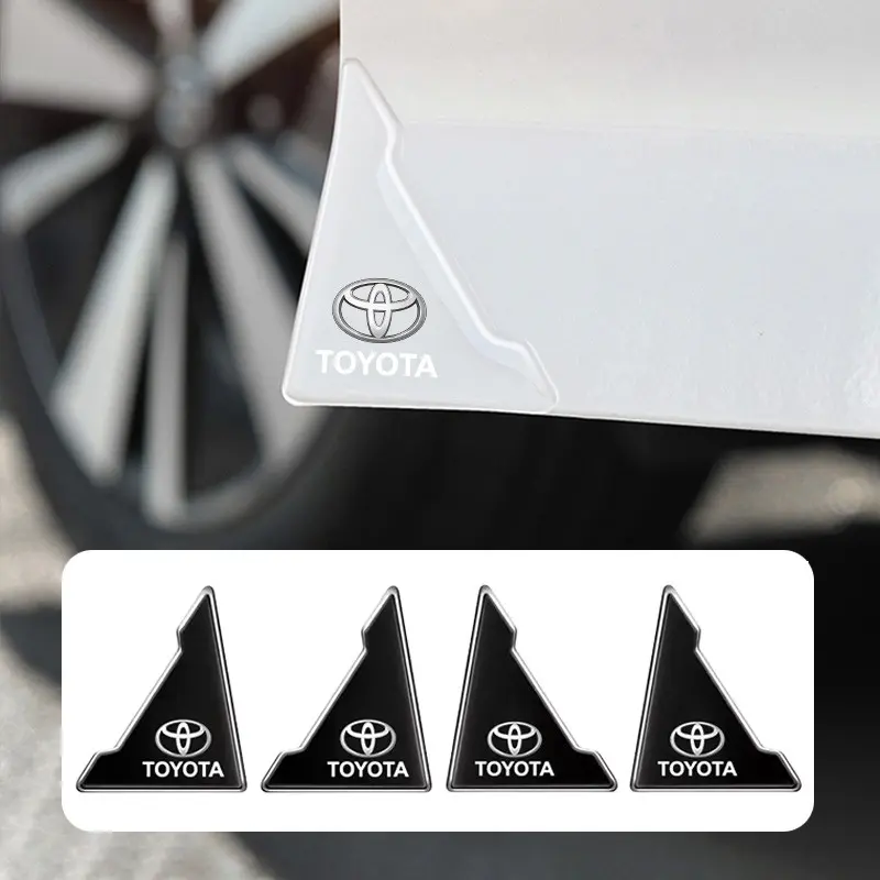 4Pcs Car Door Silicone Buffer Stickers Anticollision Anti Scratch For Toyota 86 Mirai Supra Prado Alphard Crown Vellfire Sequoia Venza Avalon Prius Camry Yaris RAV4 Highlander Sienna For Cars Automobile Decals