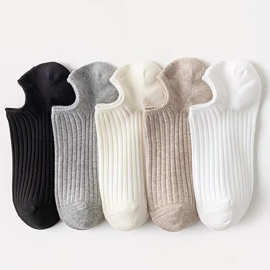 Unisex Mixed Color No Show Invisible Socks, Non Slip Heel Grip Thin Summer Socks for Daily Casual Wear, 6 Pairs Multipack