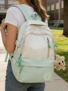 1pc  Little Fresh Star Backpack is a lightweight women's backpack with multiple compartments and large capacity, designed to reduce weight and protect the spine. It is suitable for students commuting to school and is a lightweight women's backpack