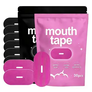 30/60/120 Strips 1/2/4-Month Supply，Hypoallergenic strong adhesive sleep strip， Gentle Ultra breathable Stop Snoring Sleep Tape Sports Accessory , Black , Pink , sleep aid supply，mouth tape