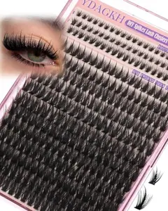 Spikes Lash Clusters Wispy Lash Extension 80D Spiky Individuals Lashes Volume Cluster Eyelash Extensions 6-21mm D Curly DIY Fluff Eyelash Clusters with Bottom Lashes 300Pcs