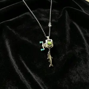DeepJaw Outfitters   fishing lure necklaces  Scroll Decoration Set - Mini Necklace, Ring for Fishing Enthusiasts, Ideal for Gifting
