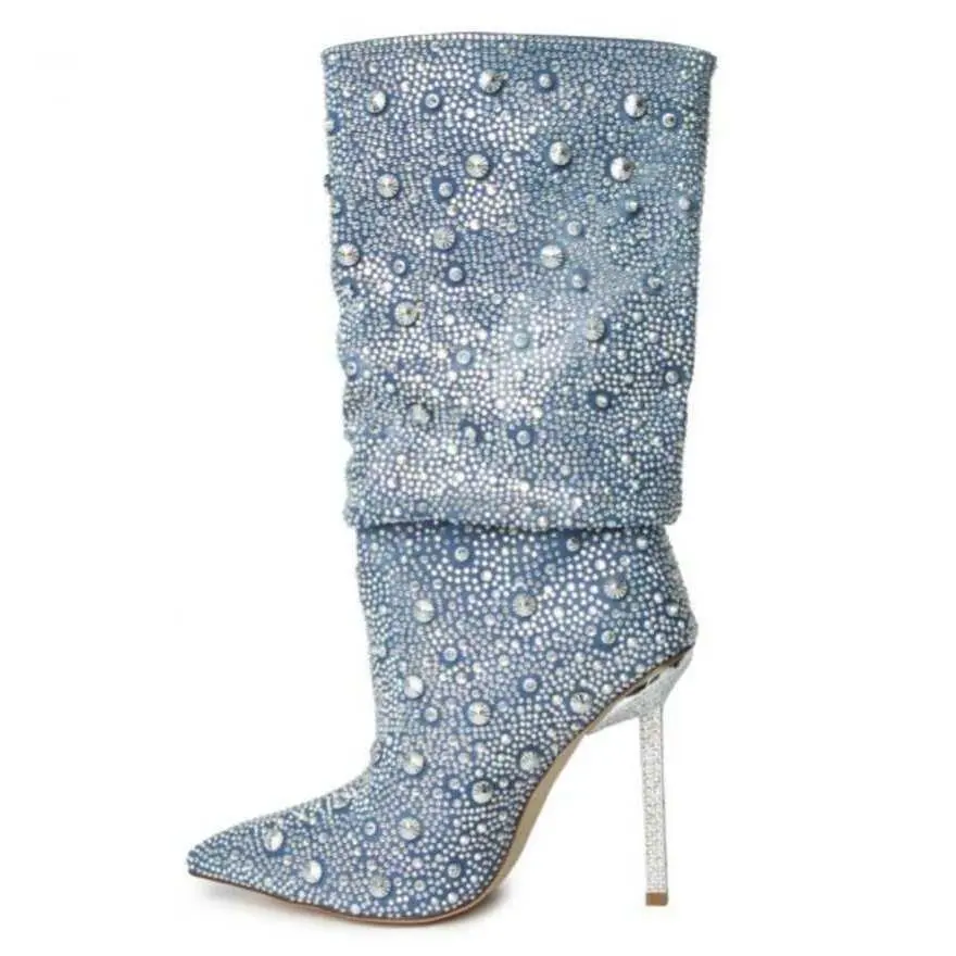 Denim & Diamonds Awestruck Rhinestone Slouch Boot