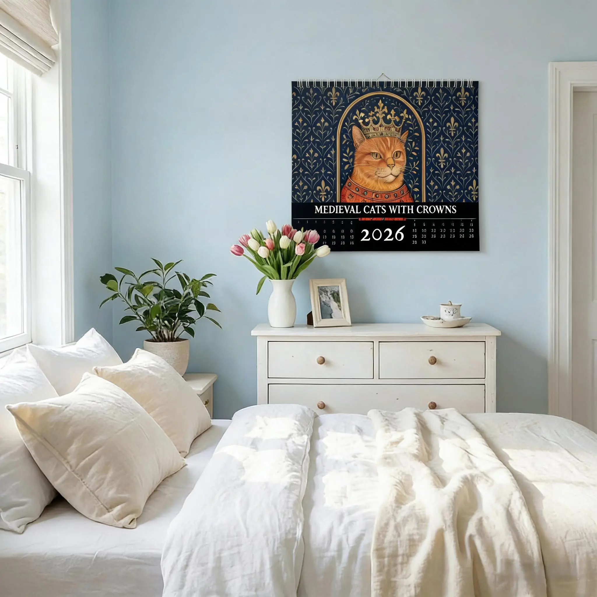Medieval Cats with Crowns Calendar 2026 - Ugly Cat Art Wall Calendar - Funny Gag Gifts