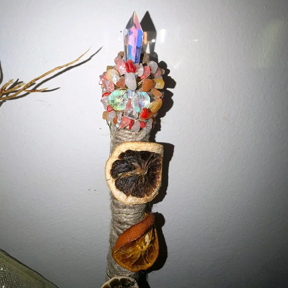 Large Renaissance Crystal Wand