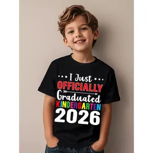 I Officially Graduated Kindergarten Graduation Class Of 2026 Funny Awesome Graphic Kid T-Shirt Fashion Kid T Shirts Street Style Tees Tops for Kid