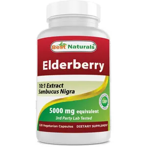 Best Naturals Elderberry 5000 mg 120 Vegetarian Capsules