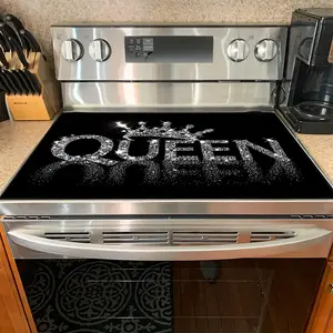 1PC heat insulation pad Glam Queen & Crown Felt Heat Resistant Mat - Non-Slip Washable Dust-Proof Kitchen Decor Pad for Stove, Table, Washer, Fridge, Bathroom & Appliances