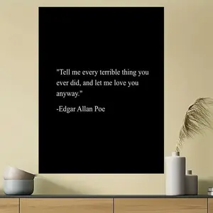 1pc 2D Printed "Love Beyond Faults: A Poetic Quote by Edgar Allan Poe" Artwork Decorative Poster Suitable for Room, Living Room, Store Decoration, Office, Bar, KTV, Bathroom, Study, Dining Table