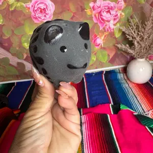 Salero de Puerquito Style Cielito Lindo in Black Color Handcrafted Mexican Decorative Item