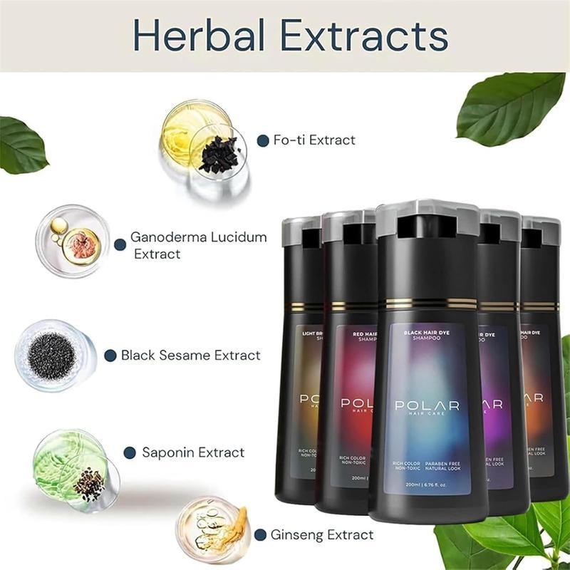 Polar Haircare - Hair Dye Shampoo for Gray Hair for Women & Men Natural Hair Dye Kit - Semi Permanent Hair Dye Shampoo - Vegan Hair Dye USA 6.76 FIOZ