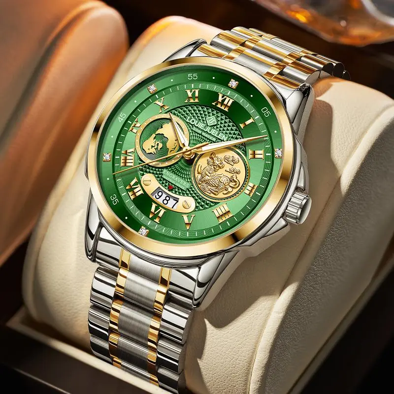 Louie Juelen Swiss Luxury Men's Watch 42 mm Green Dial with Dual