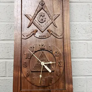 cnc carved masonic clock