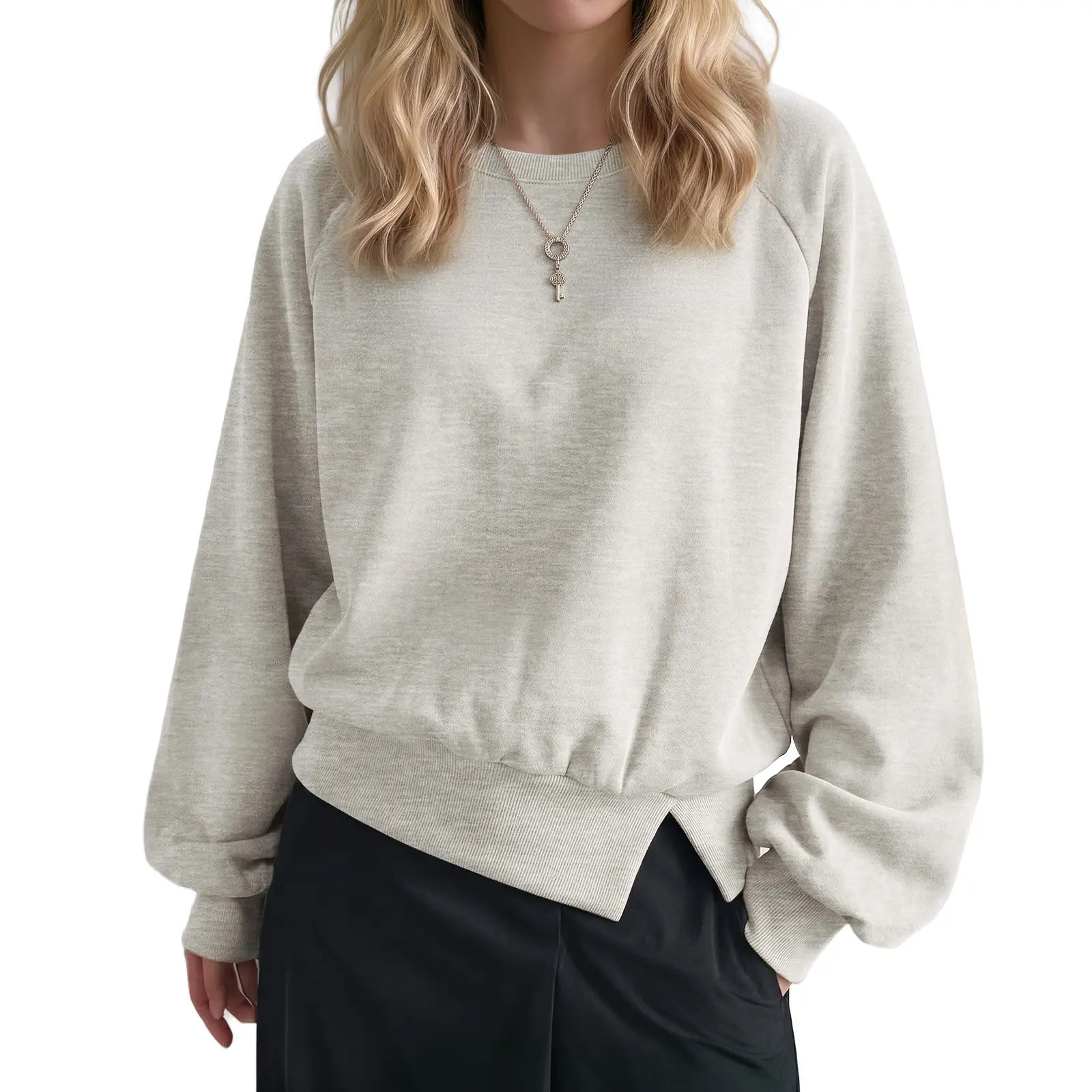 Aleumdr Women's Fashion 1-Shoulder Hoodie - Chic Asymmetrical Batwing Long Sleeve Cotton Fleece Polyester Pullover Top, Casual Loose-Fit Split Hem Winter Slouchy Work Lounge Sweatshirt