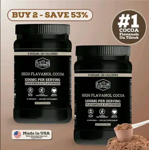 2 Bottles of Black Forest Supplements Cocoa Flavanols & Flavonoids | High Flavanol Cocoa Powder - 1200mg per Serving, 600mg Epicatechin - Supports Circulation, Energy, & Heart Health, High Flavanol Dark Chocolate Supplement